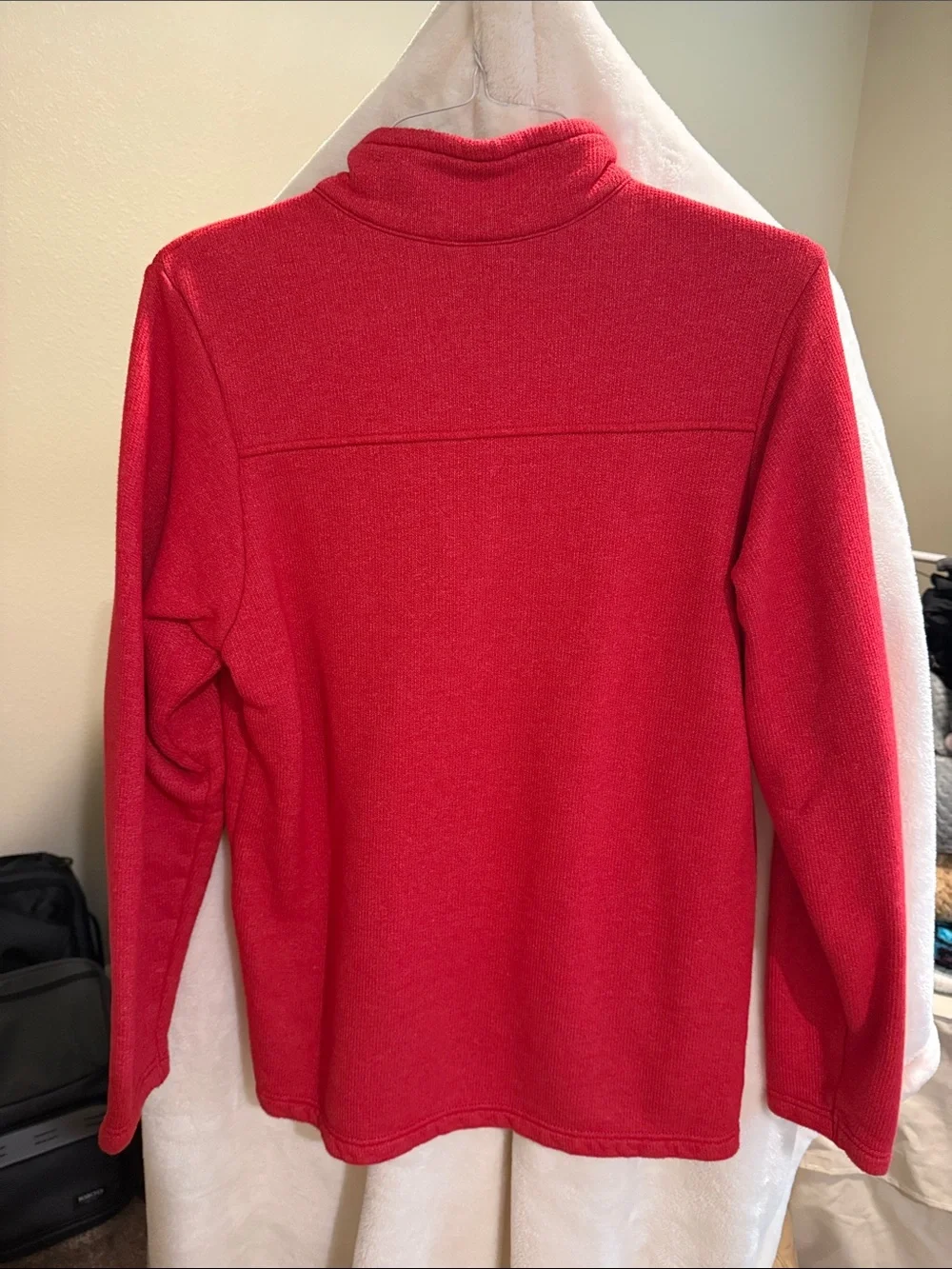 Men’s Columbia Budweiser Branded Red Quarter-Zip Fleece Pullover + Vest Bundle